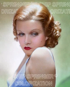 JEAN HARLOW IN REDHEADED WOMAN (GREEN) BEAUTIFUL COLOR PHOTO BY CHIP SPRINGER - Picture 1 of 1
