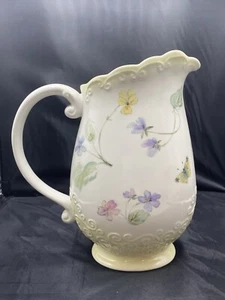 Pfaltzgraff Wien Wasserkrug Vase Floral Blume Schmetterling Marienkäfer selten 10" - Bild 1 von 9