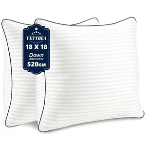 Throw Pillows Insert 18'' x 18'' Set of 2 Decorative for Couch Sofa or Bed wi... - Picture 1 of 9