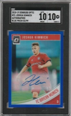 SGC 10 GEM MINT 10 - Joshua Kimmich 2018 Donruss Optic Blue Prizm Auto /99 - Image 1 of 2