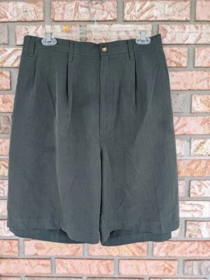 Pantalones Cortos Chinos Geoffrey Beene-Hombre-Talla 48-Verde Oliva-Bolsillos/Trabillas/Pliegue Foto 1 de 4