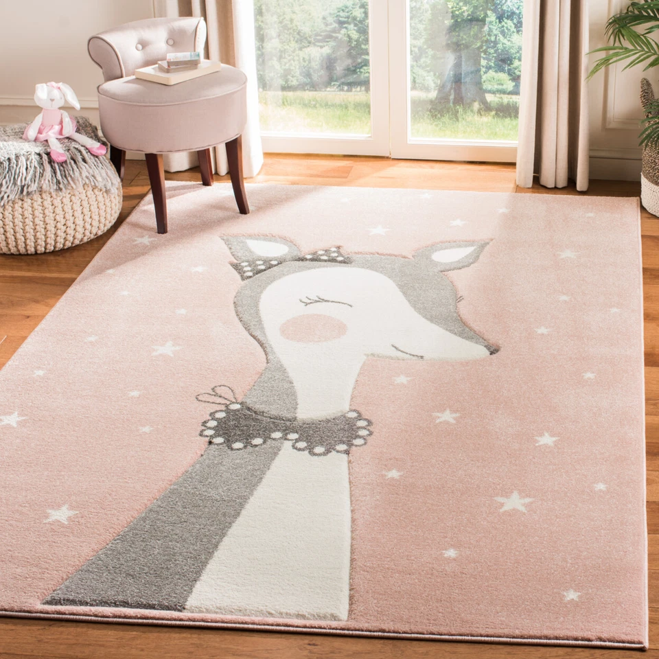 SAFAVIEH Carousel Kids Collection CRK191P Pink/Ivory Rug - Image 1 of 4