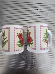 Hilo Hattie Tropical Flowers Set Of 2 Coffee Mugs Ceramic Store Of Hawaii - Picture 1 of 5