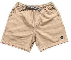 Khaki Elastic Waist Walkshorts Drawstring - Picture 1 of 5
