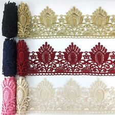 Embroidery Lace Edge Ribbon Trim Fabric Decor Applique Sewing Curtain Gold White