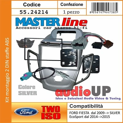 KIT RADIO FORD FIESTA 2009> CORNICE RADIO CINESI, CABLAGGI, STAFFE, TASTO FRECCE - Immagine 1 di 4