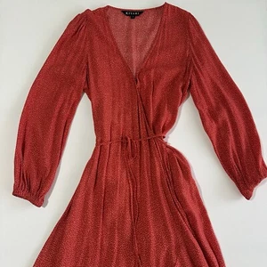 Kivari Tie Front Asymmetrical Wrap Dress Size 8 Boho Gypsy Western Retro Hippie - Picture 1 of 11