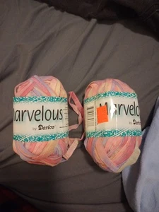 Marvelous Ribbon Yarn Darice ~Pink/Purple~ Nylon Lot Of 2 50g - Picture 1 of 3