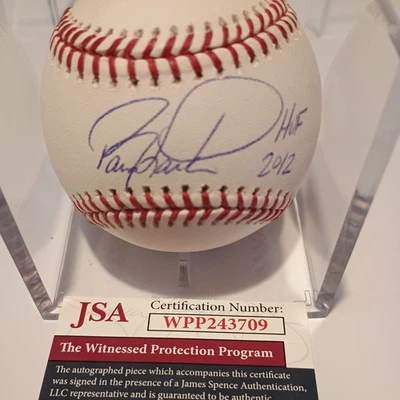 Barry Larkin HOF 2012 Inscribed Signed Autographed JSA WPP COA ROMLB Ball  - Image 1 of 4