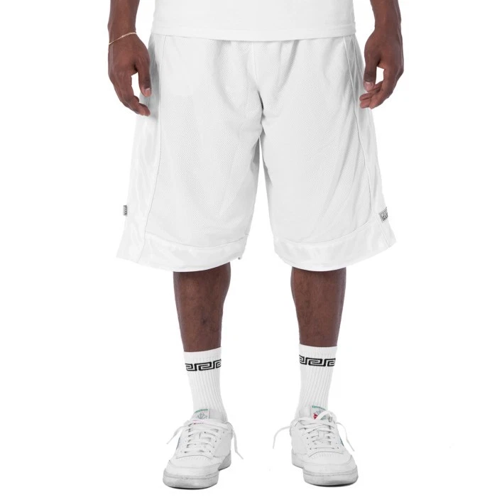 Shorts de basquete Pro Club malha pesada (branco/vermelho/real) - Imagem 1 de 1