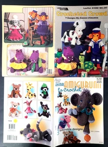 Lot of 2 Leisure Art Crocheted Crowd Stuffed Animals Annie Amigurumi to Crochet - Picture 1 of 6