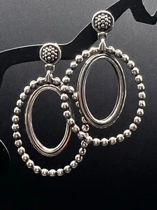 LAGOS Sterling Silber Perlen Doppel Ohrhänger  - Bild 1 von 8
