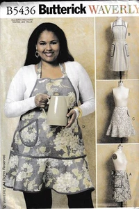 Various Aprons Full Bib & Half Apron All Sizes S-M-L Sewing Pattern - Picture 1 of 2