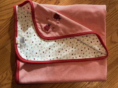 Bebé Niña Gymboree Vintage Rojo Guinga Cuadros Ladybug Country Picnic Manta COMO NUEVO Foto 1 de 4