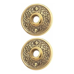 Door Knob Rosette Pair 2.38 in. Antique Brass Decorative Door Knob Rosette - Picture 1 of 9
