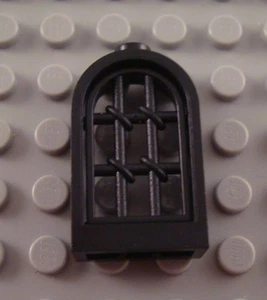 LEGO Black 1x2x2 2/3 Curved Top Window Piece with Twisted Pane - Picture 1 of 1