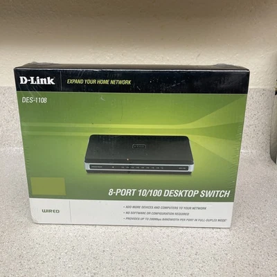 D-Link DES-1108 8-Port 10/100 Desktop External Switch Network Expander 200Mbps - Image 1 of 4
