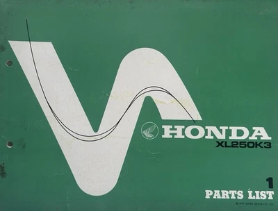 HONDA XL250K3 GENUINE ORIGINAL PARTS MANUAL 1975 - Image 1 of 4