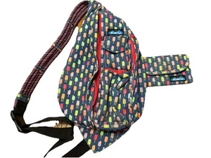 KAVU Rope Sling Bag Hiking Shoulder Cotton Crossbody Backpack Wallet Popsicle - Picture 1 of 15