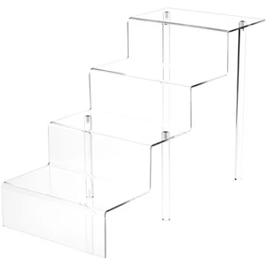 Plymor Scala da esposizione grande in acrilico trasparente a 4 gradini, 16,25" H x 12" L x 24" D - Foto 1 di 1