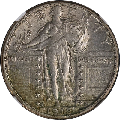 1918-S Standing Liberty Quarter NGC AU55 Great Eye Appeal Nice Strike - Image 1 of 4