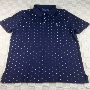 Polo Ralph Lauren Custom Slim Fit Polo Shirt - Navy Blue with White Polka Dots - Picture 1 of 10