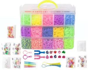 15000 Stck. Verschiedene Farben Gummi Kit Box Webstuhl Bänder Zum Selbermachen Armband Herstellung Set Geschenke - Bild 1 von 9