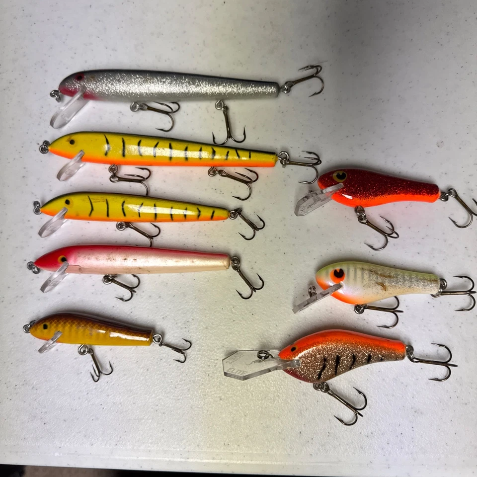 Lot 8 Vintage Poe’s Lures RC-1, Elite, Rick Clunn Crankbait Fishing Nice Mix - Image 1 of 4