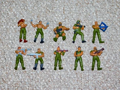 Vintage 1986 Mattel GUTS! Jungle Fighters Complete Set of 10 Figures - Изображение 1 из 2