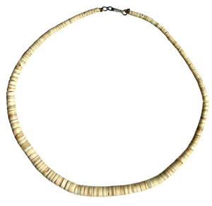 Vintage Santo Domingo melon shell beaded necklace Sterling silver clasp - 16" - Picture 1 of 8