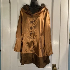 LINDI Aria Collection Women's Size Large Reversible Jacket Coat Hooded Blue - Picture 1 of 9