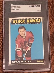 1965 Topps #60 Stan MIKITA - BLANK BACK MAJOR RARITY Blackhawks SGC - Picture 1 of 2