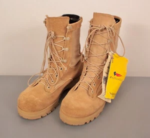 Men's NOS US Army Desert Boots 7 W Beige Suede Combat Boots Bellville Goretex - Picture 1 of 12