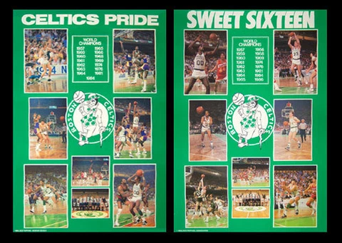 Boston Celtics 1984, 1986 NBA CHAMPIONS Original Commemorative Wall POSTERS (2) Cover