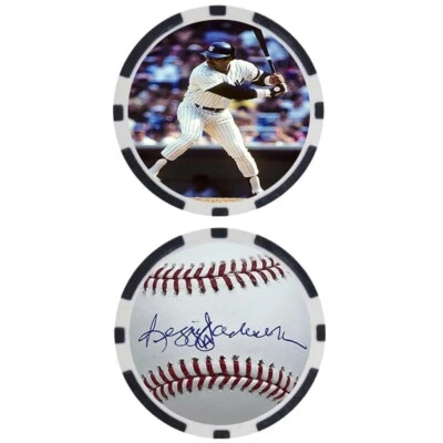 Ficha de póker de leyendas de béisbol firmada por Reggie Jackson Foto 1 de 2