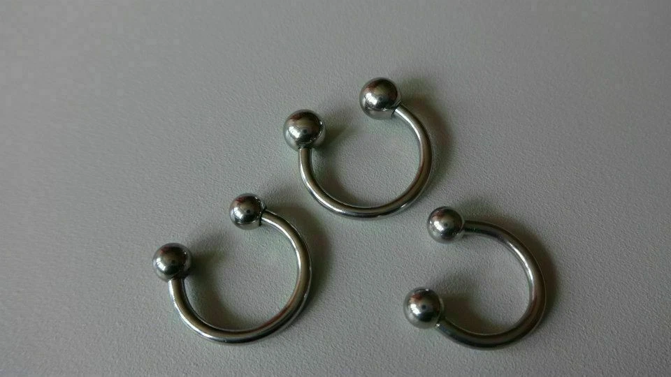 3 Ferro di Cavallo 1,6 MM Lèvre Naso Sfera 4 + 5 Impugnatura Acciaio Ø 10 -12, - Immagine 1 di 1