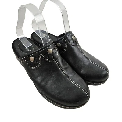 Zapatos Bjorndal para mujer 9 Seneca de cuero negro zueco sin cordones informales cómodos Foto 1 de 4