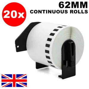 20X COMPATIBLE LABELS FIT BROTHER DK22205 P TOUCH ADDRESS SHIPPING THERMAL 62MM - Picture 1 of 5
