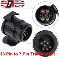 Waterproof 13 to 7 Pin Plug Trailer Truck Electric Adapter Towbar Towing Socket