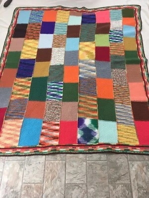 Manta parche clásico vintage tejida a mano 66x58 Foto 1 de 4