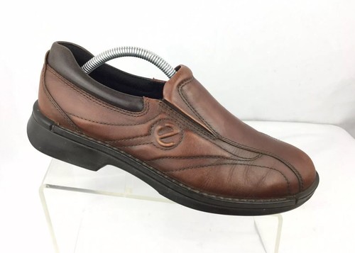 Mocassini uomo Ecco in pelle marrone punta bicicletta Slovacchia taglia 42 8 8 5
