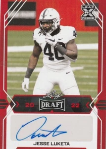2022 Leaf Draft Jesse Luketa rot RC Auto #BA-JL1 Penn State/Arizona Cardinals - Bild 1 von 2
