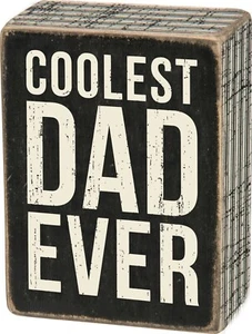Country Box Sign - "Coolest Dad Ever" Father's Day by PBK Brand New - Picture 1 of 2