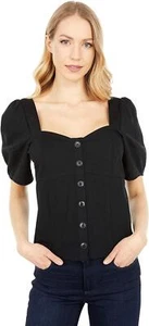 Madewell 282773 Top donna Zoey collo quadrato vero nero, taglia 6 - Foto 1 di 2