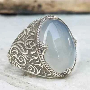 Schöner Herren Mondstein Ring Gr. 10. NEU! KOSTENLOSER VERSAND IN DIE USA! - Bild 1 von 3