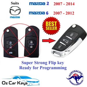 Suits Mazda 2 6 Remote Flip Key Fob 2007 2008 2009 2010 2011 2012 2013 2014 - Picture 1 of 13