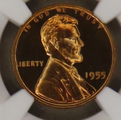 Lincoln Wheat 1 Cent 1955 NGC PF65 RD! Magnificent Red Proof! Superb Eye Appeal! - Image 1 of 4