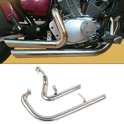 Tubos de escape escalonados de disparos completos pulidos para Yamaha Virago 125 250 XV125 XV250 Foto 1 de 4