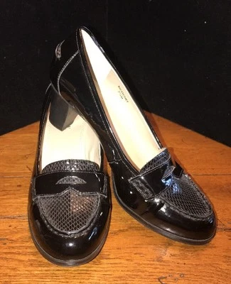 Tacones de charol negro Ellen Tracy talla 7,5 M RICOCHET Foto 1 de 4