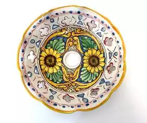 CERAMICA PER LAMPADARIO PLAFONIERA APPLIQUE DECORATA COPPA RICAMBIO CANDIDA/30 - Bild 1 von 1
